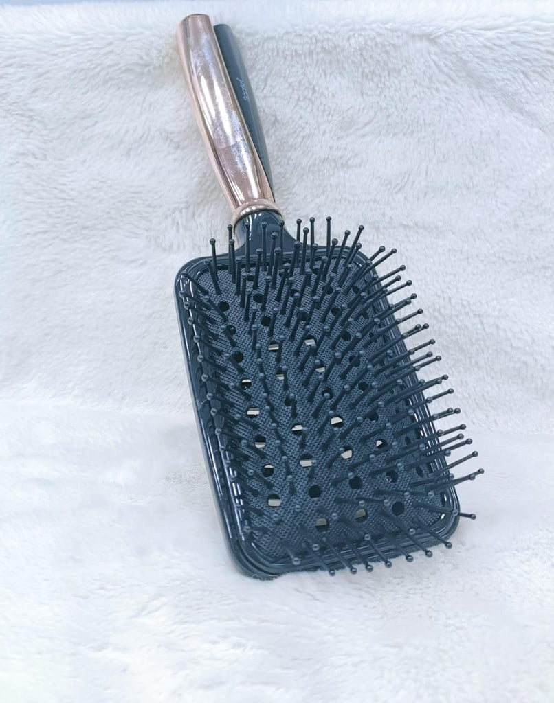 Paddle Hairbrush with Metallic Handle!