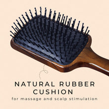 Line Professional Maple Wood Anti Static Large Paddle Hair Styling Salon Brush with Curved Wooden Handle for Men Women