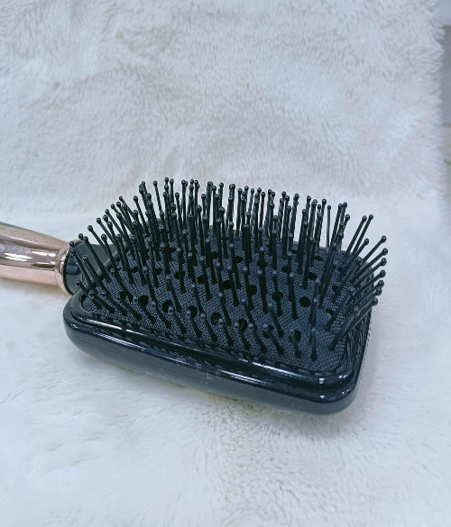 Paddle Hairbrush with Metallic Handle!