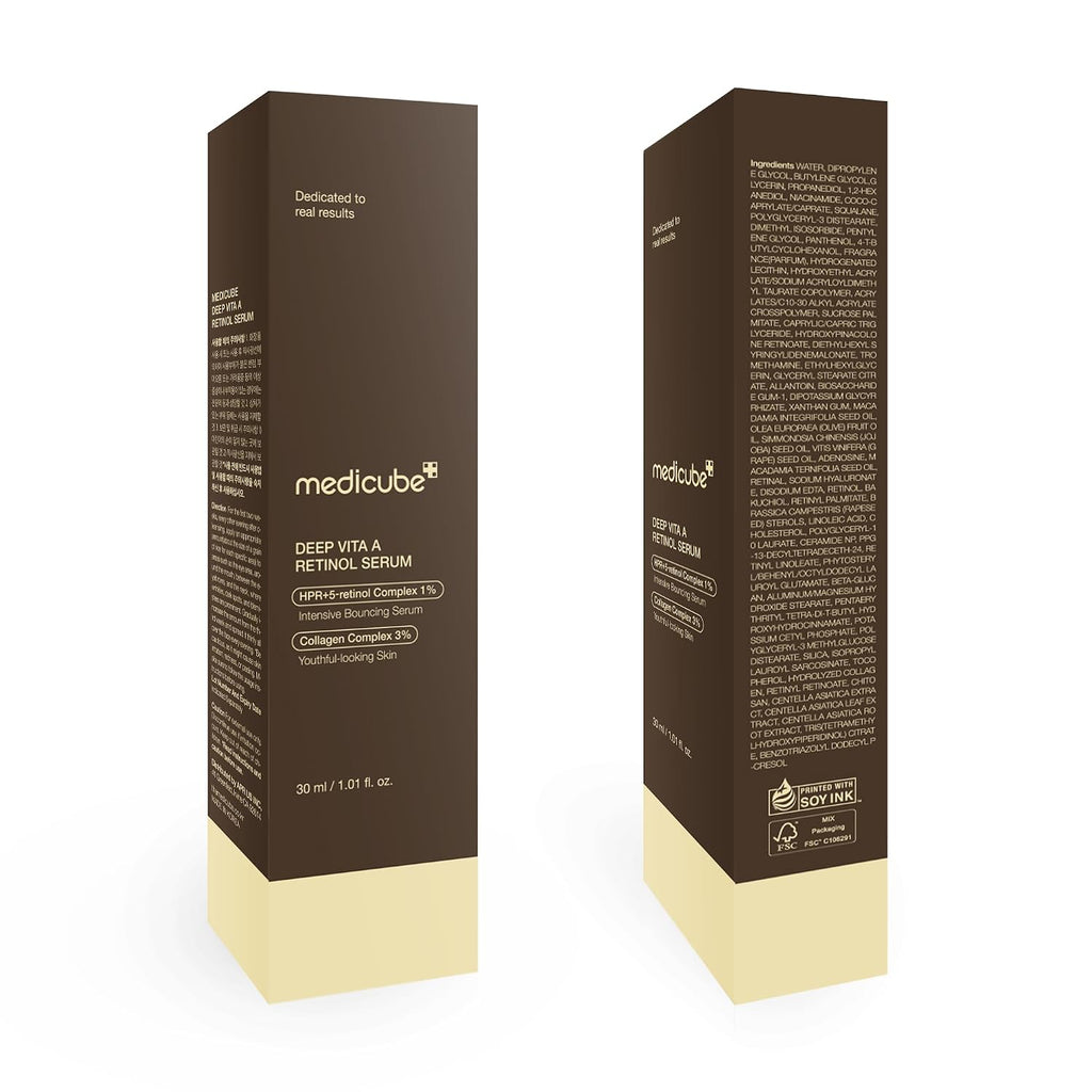 Medicube Deep Vita A Retinol Serum HPR + 5-Retinoid Complex 1%and Collagen Complex 3% 30 ml
