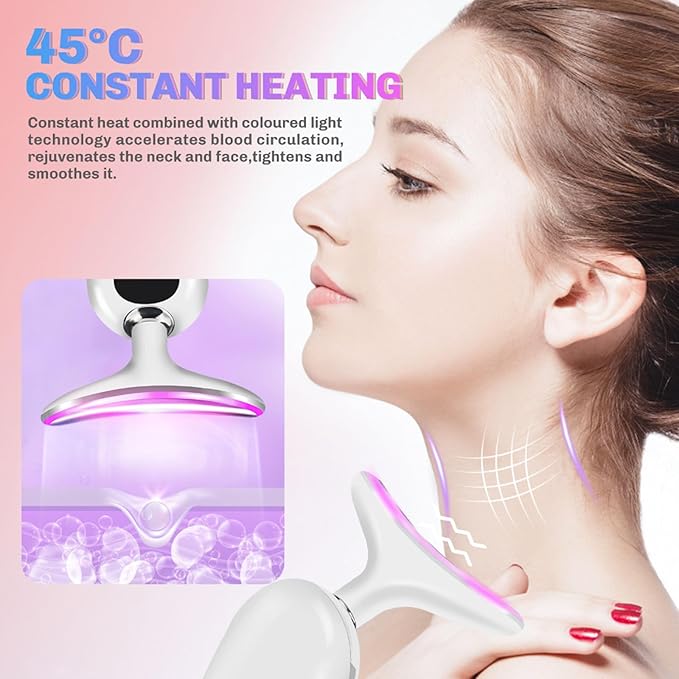 Beauty Device for Face & Neck – Anti-Wrinkle & Skin Tightening with 3 Light Modes
