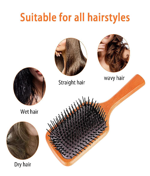 Natural Wood Small Cushion Hair Brush for Detangling