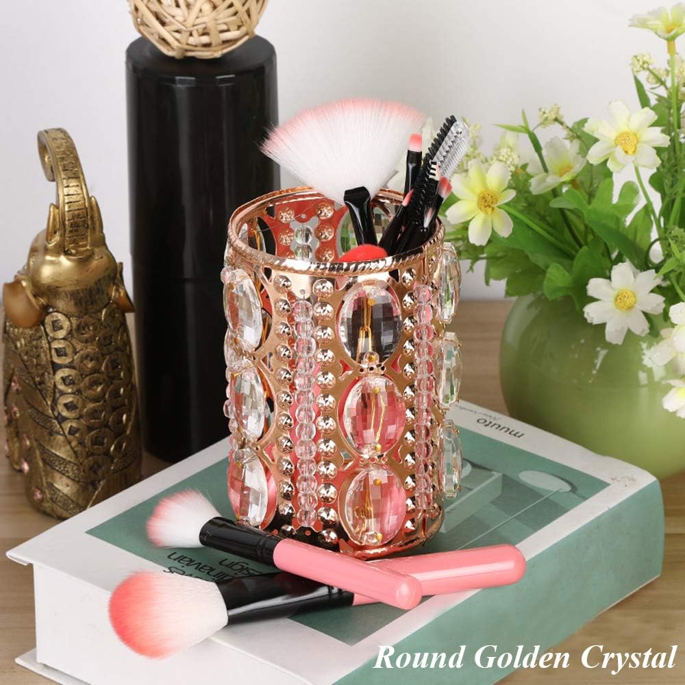 Makeup Brush Holder, Pencil Cup Holder, Crystal Makeup Organizer