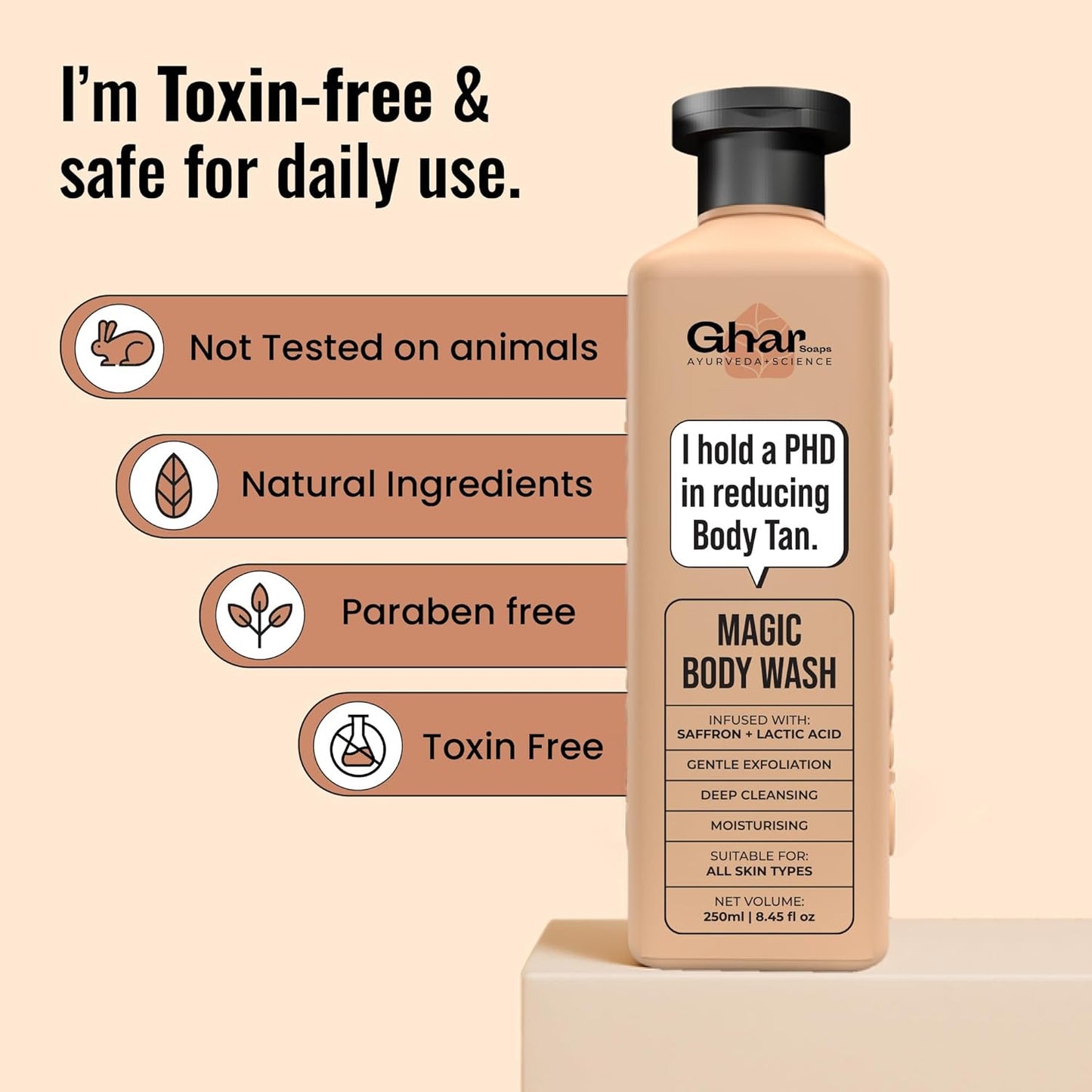 Ghar Soaps Magic De-Tan Body Wash (250ml)