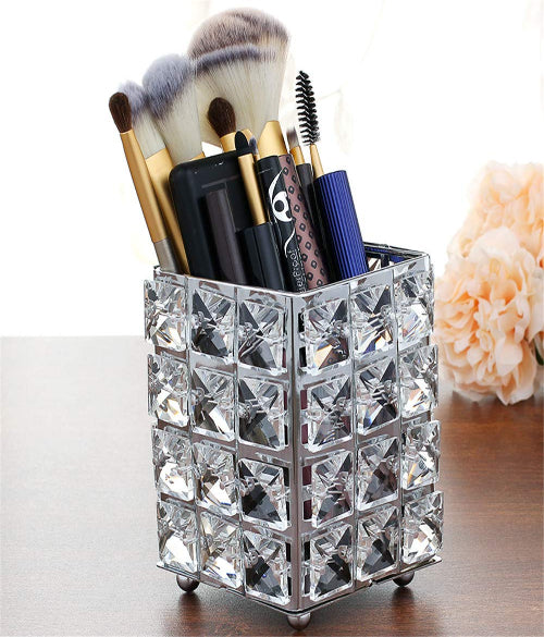 Miaowater Makeup Brush Holder Organizer in a silver