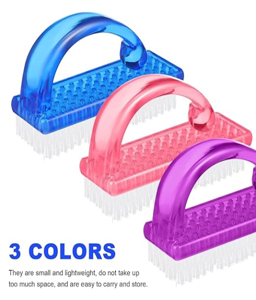 3Pcs Nail Cleaning Brush Set – Fingernail Scrub &  Dust Cleaner Brushes