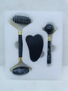 Black Jade Roller & Gua Sha Set of 3 – Complete Facial Care