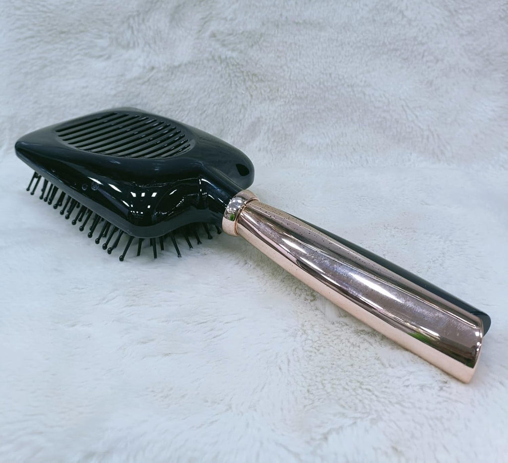Paddle Hairbrush with Metallic Handle!