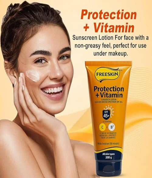 Freeskin Protection + Vitamin Sunscreen SPF45+ With Niacinamide - 200 g