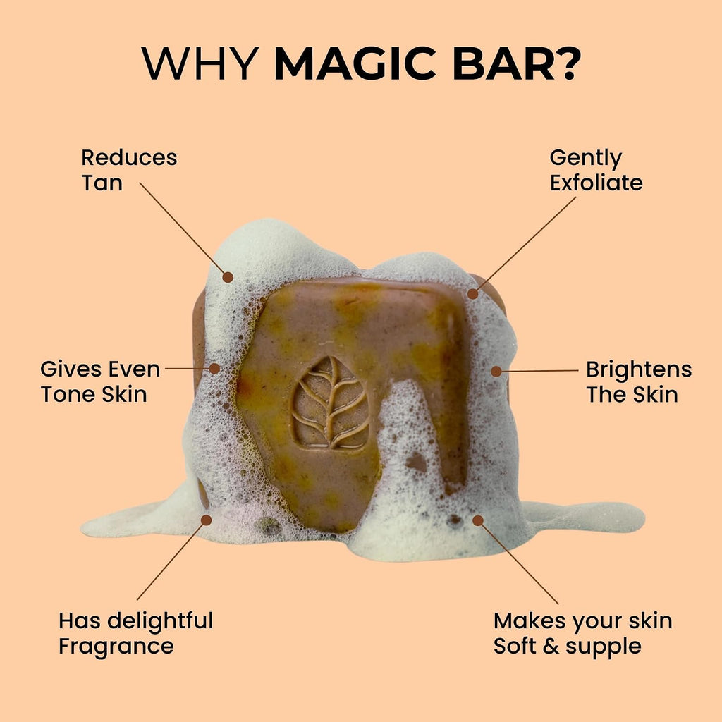 Ghar Soaps Sandalwood & Saffron Magic Bar For Bath (300 Gms Pack Of 3) - The beauty cart