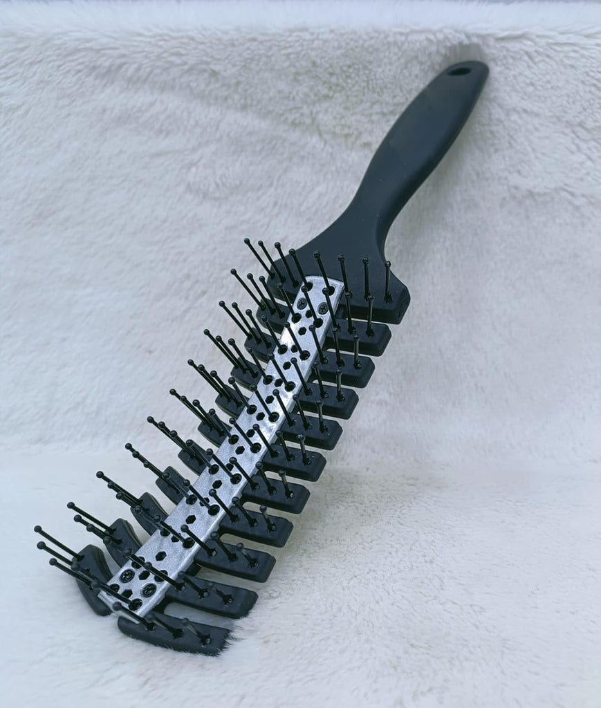 Professional 7 Rows Curved Shape Ball Tip Bristles Small Air Vented Flat Hair Styling Brush.