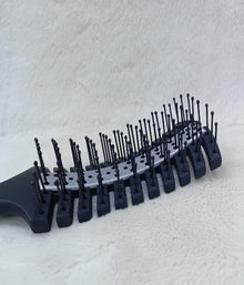 Professional 7 Rows Curved Shape Ball Tip Bristles Small Air Vented Flat Hair Styling Brush.