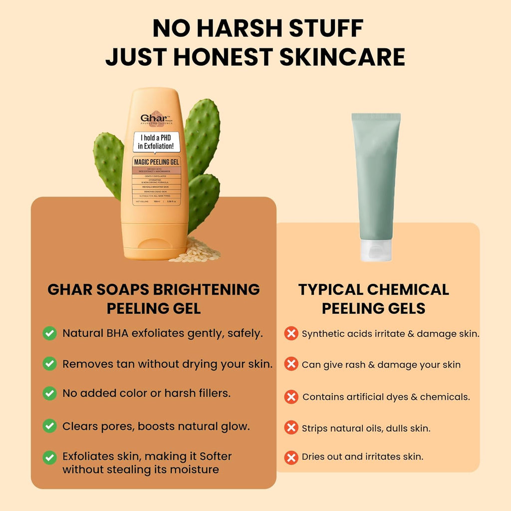 Ghar Soaps Magic Brightening Peeling Gel, 100ml - The beauty cart