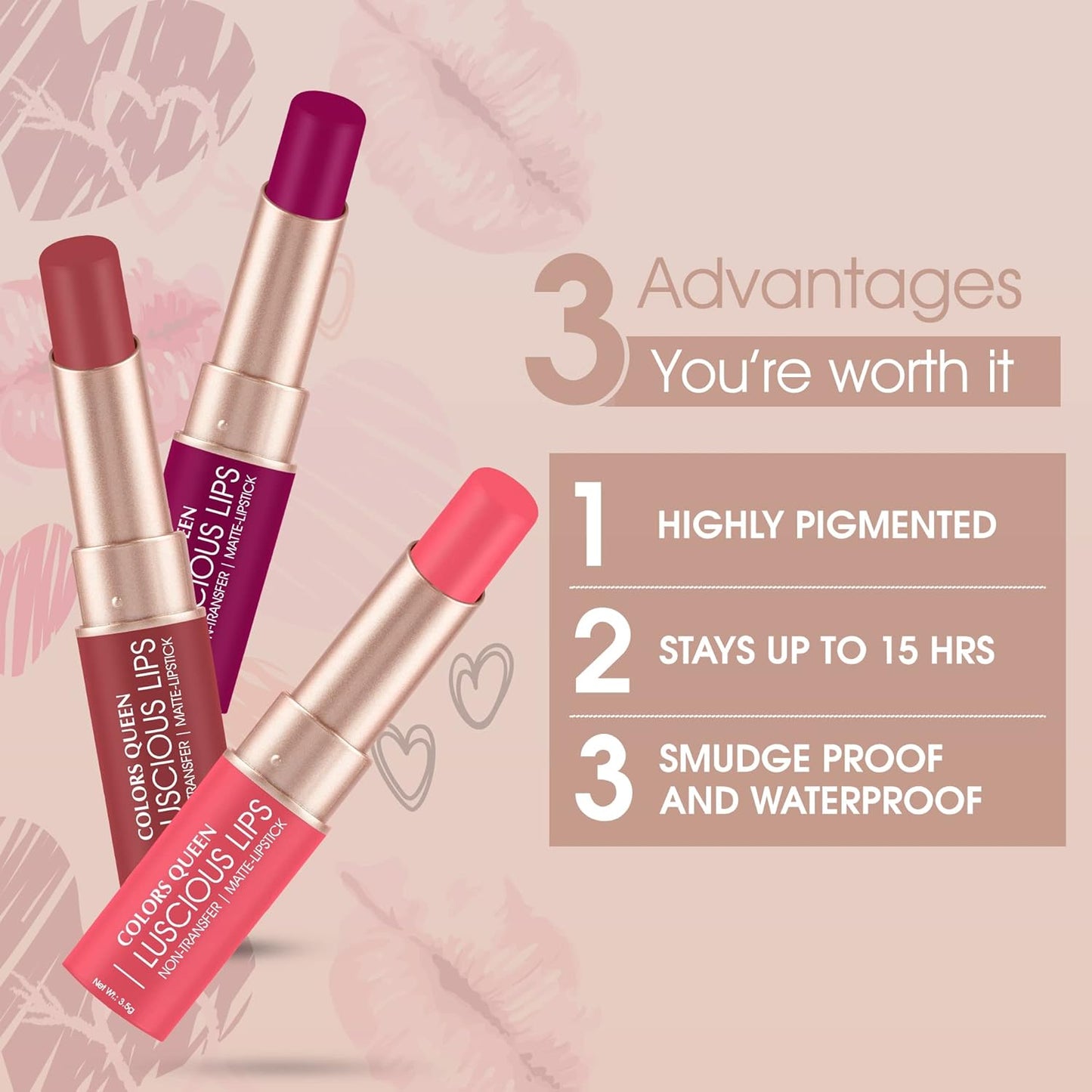 Colors Queen Luscious Lips - Non Transfer Creamy Matte Lipstick