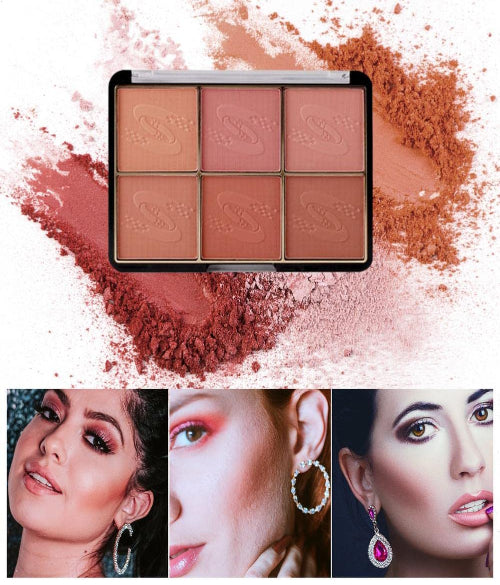 Miss Rose 6 Colors Face Blush Palette