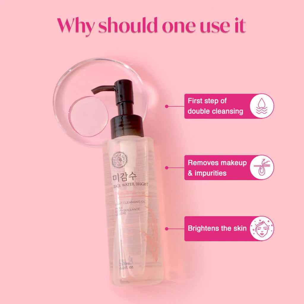 Rice Water Bright Light Cleansing Oil – Gentle Makeup Remover & Brightening Cleanser (150ml)