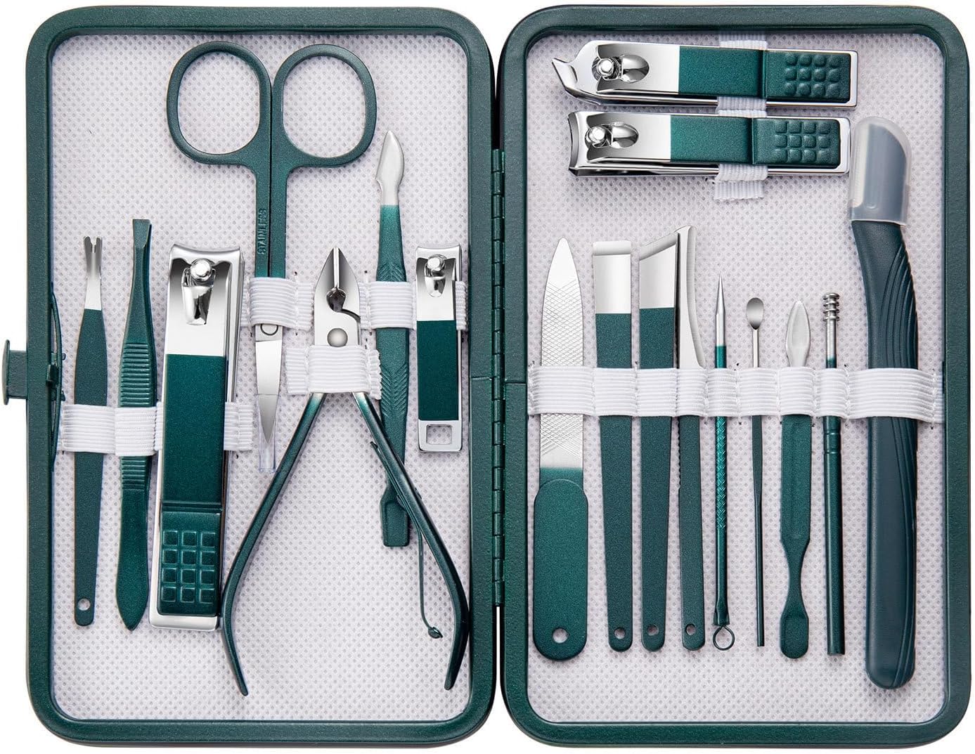 Stainless Steel Manicure & Pedicure Set  Complete Grooming Kit for Men &  Women