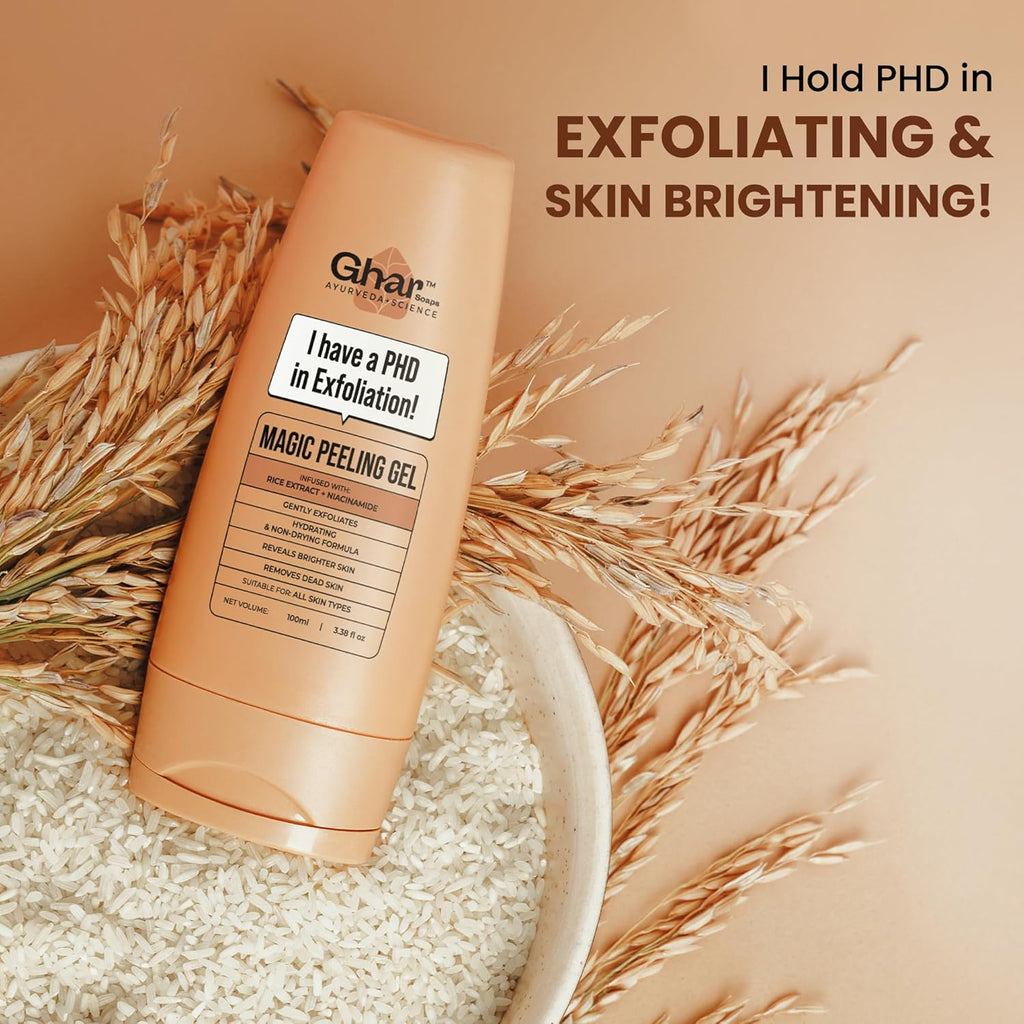 Ghar Soaps Magic Brightening Peeling Gel, 100ml - The beauty cart