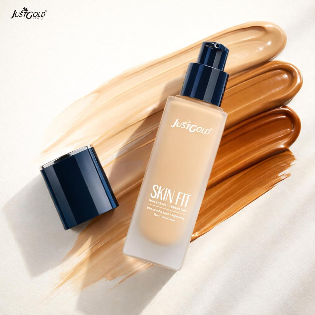 JustGold Skin Fit Impermeable Foundation – Waterproof &amp; Ultra-Longwearing Velvet Matte Finish