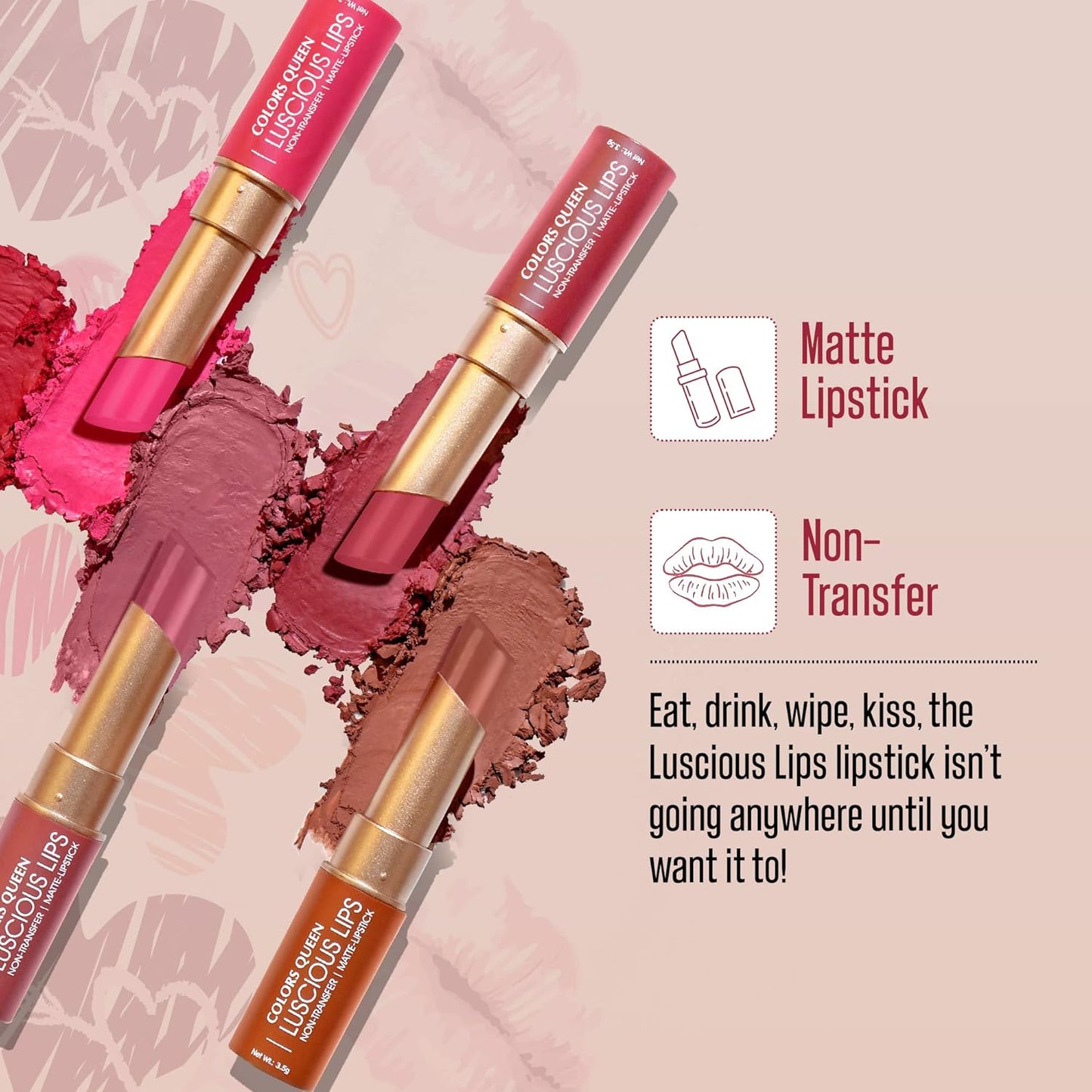 Colors Queen Luscious Lips - Non Transfer Creamy Matte Lipstick