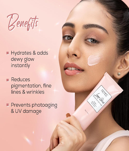 RENEE Lumi Glow Highlighting Moisturizer – Enriched with 3% Niacinamide &  1% Hyaluronic Acid