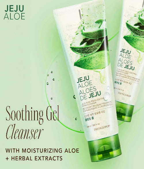 The Face Shop Jeju Aloe Fresh Soothing Foam Cleanser (150ml)