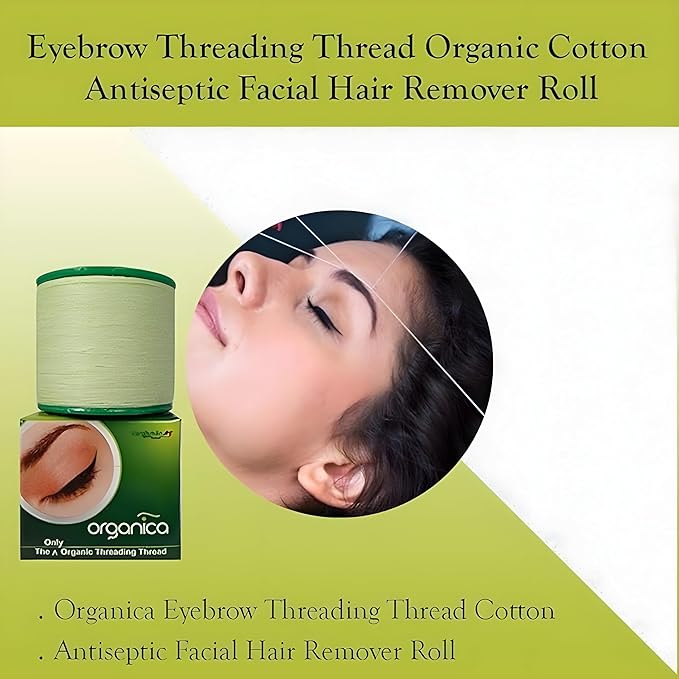 Organica Eyebrow Hair Remover Cotton Threading Organic Threads (8 Spool X 300 m)
