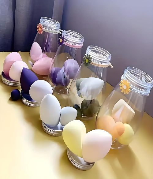 Beauty Blender Jar – Set of 6 Soft Makeup Sponges