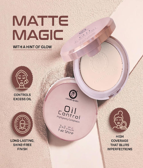 Colors Queen 2-in-1 Oil Control Compact Powder with SPF-15