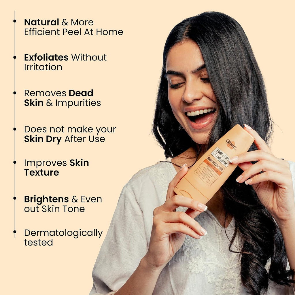 Ghar Soaps Magic Brightening Peeling Gel, 100ml - The beauty cart