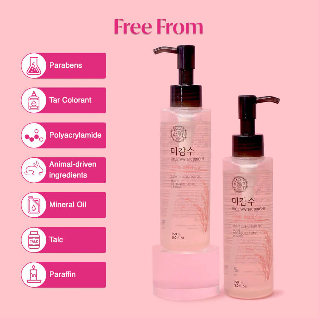 Rice Water Bright Light Cleansing Oil – Gentle Makeup Remover & Brightening Cleanser (150ml)