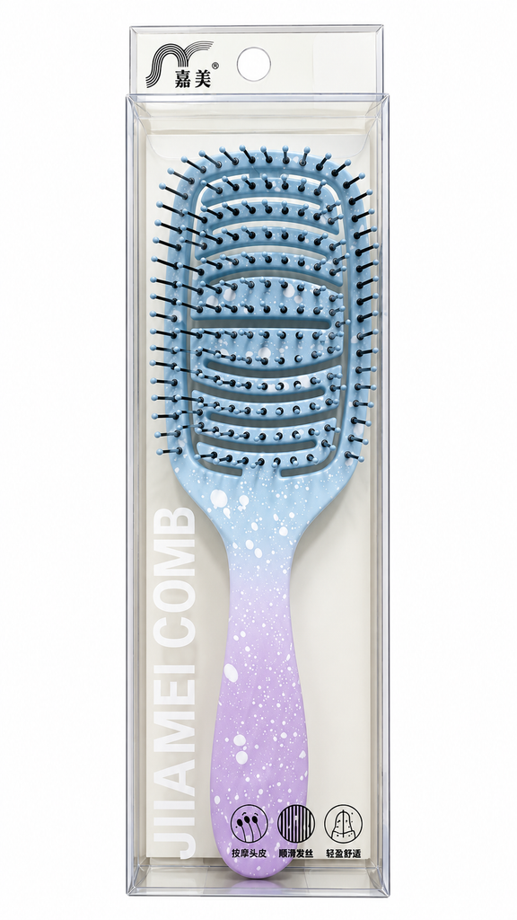 JIAMEI Speckled Vented Detangling Hair Brush – Anti-Frizz Scalp Massager Comb