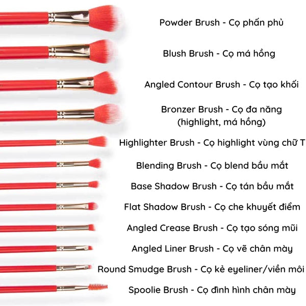 BH Cosmetics Miss Claus Fa La La Fierce 12-Piece Brush Set