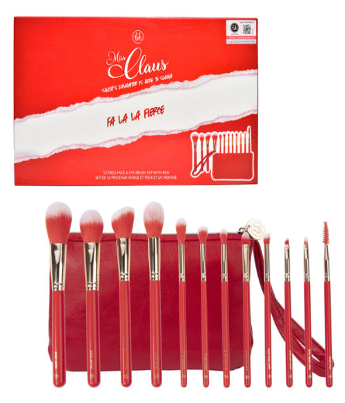 BH Cosmetics Miss Claus Fa La La Fierce 12-Piece Brush Set