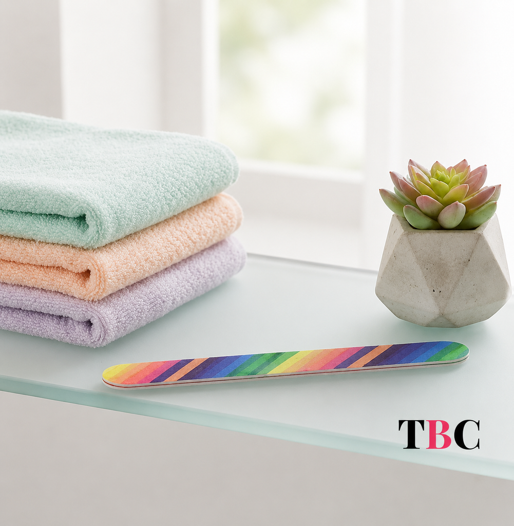 Professional Double-Sided Rainbow Nail File & Buffer – Smooth & Shine