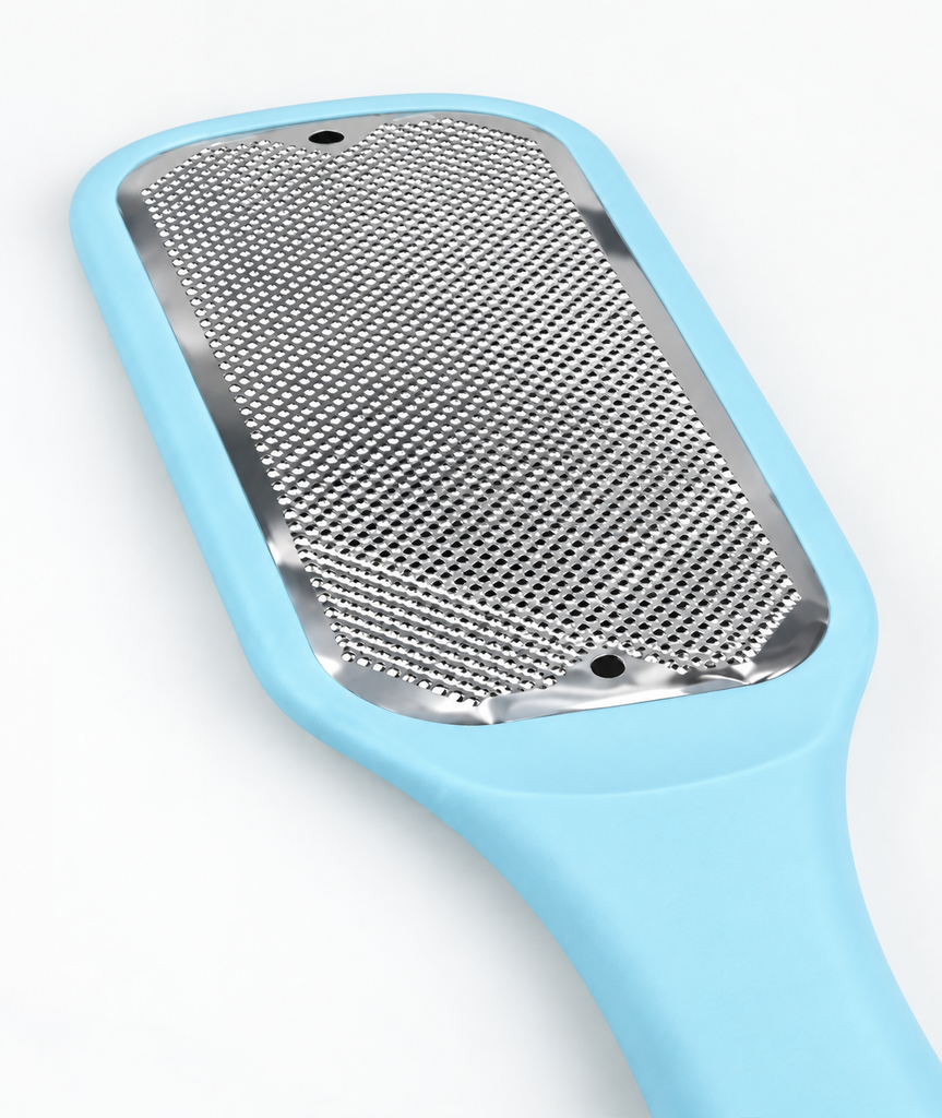 manicure foot scraper single steel surface plastic handle