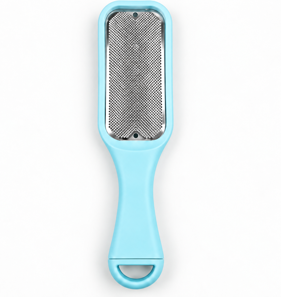 manicure foot scraper single steel surface plastic handle