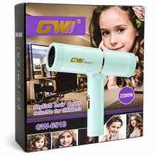 Secador de Cabello Infantil para Niñas 2000W – Rosa y Verde