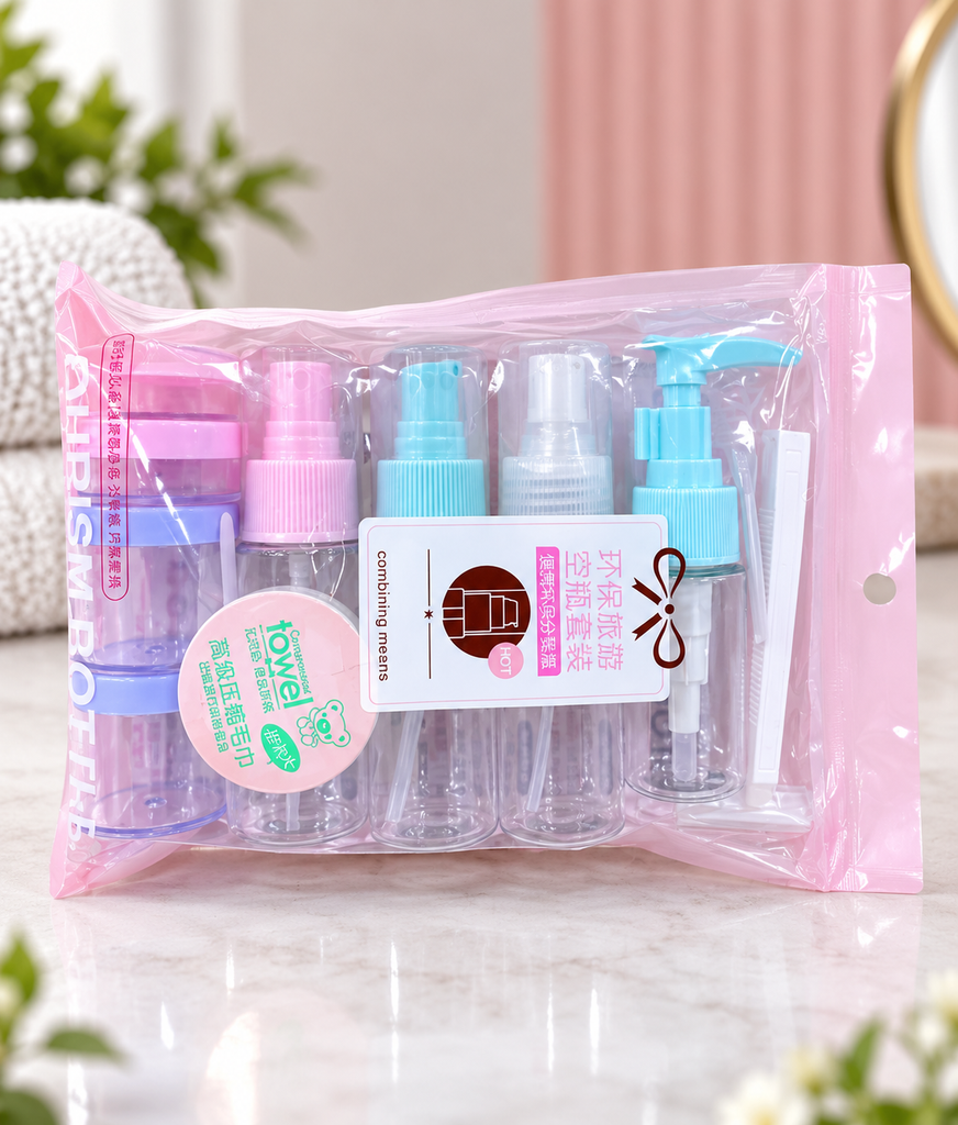 11 Pcs Travel Bottle Set – Leak Proof & Refillable Toiletry Kit for Shampoo, Lotion & Liquids – BPA-Free Plastic