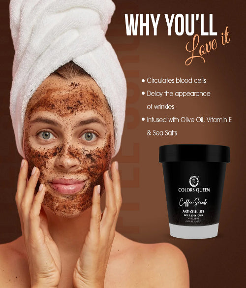 COLORS QUEEN COFFEE SCRUB ANTI CELLULITE FACE & BODY SCRUB