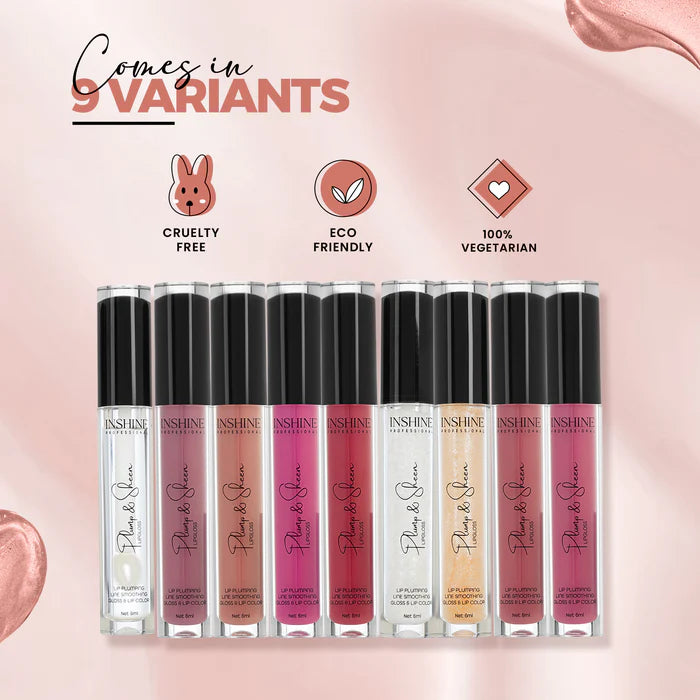 INSHINE Plum &amp; Sheen Lip Plumping Gloss Liquid Lipstick