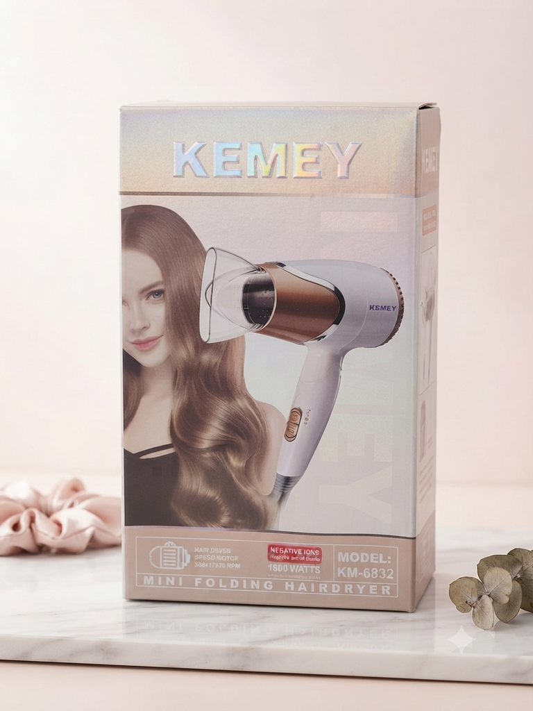 Kemey Mini Folding Hair Dryer (KM-6832)
