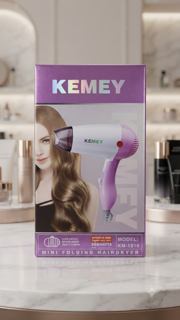 Kemey Mini Folding Hair Dryer (KM-5816)