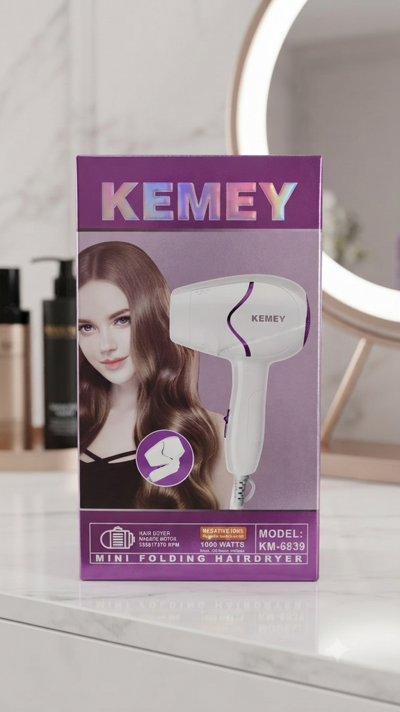 Kemey Mini Folding Hair Dryer (KM-6839)