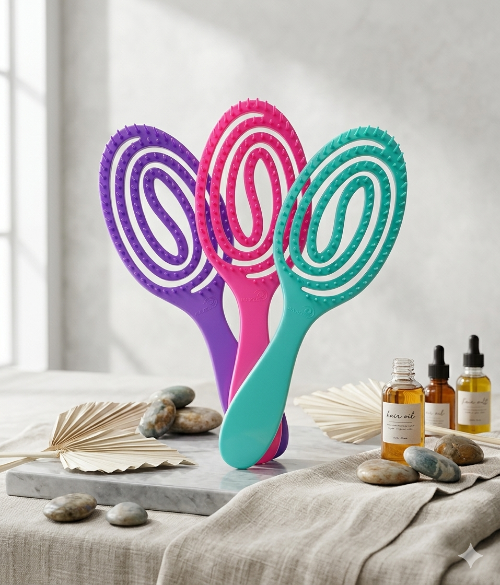 Hair Brush with Scalp Massager for Curly Hair  Salon Styling Comb
