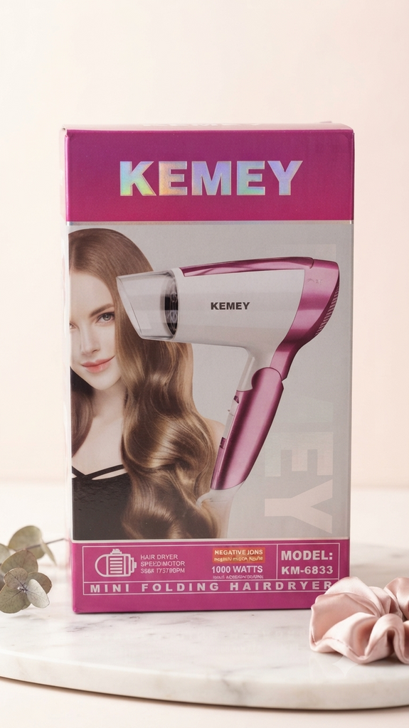 Kemey Mini Folding Hair Dryer (KM-6833)