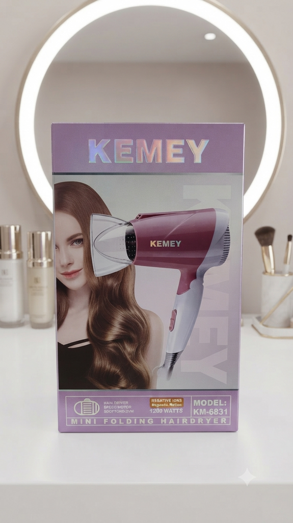 Kemey Mini Folding Hair Dryer (KM-6831)
