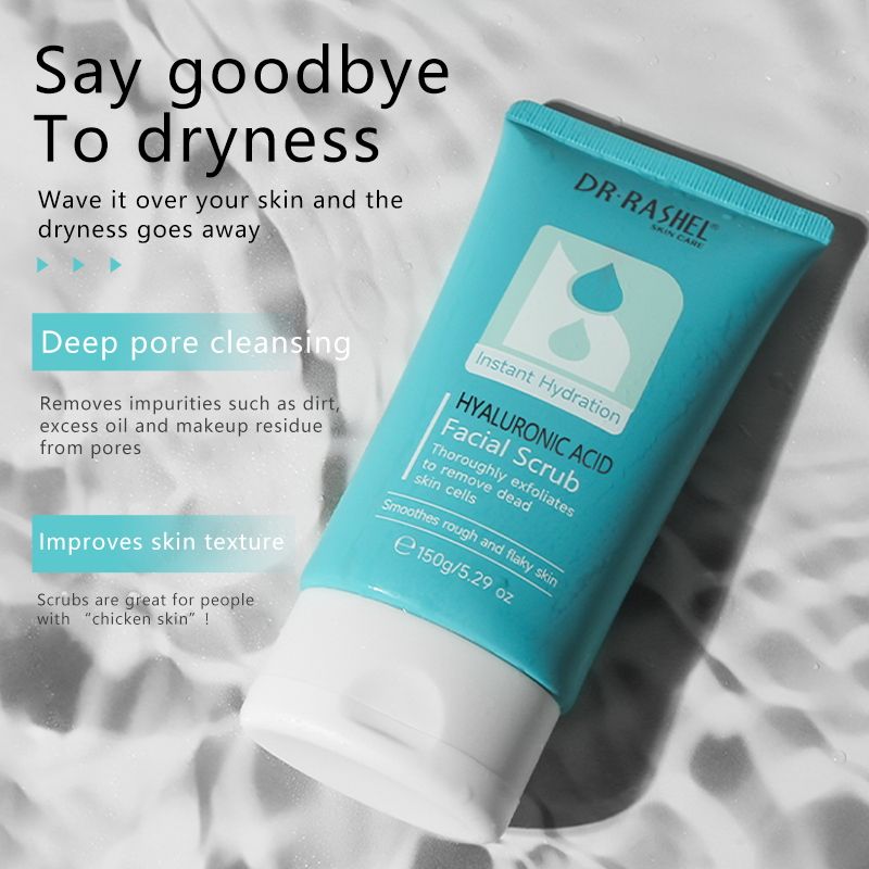 DR RASHEL Hyaluronic Acid Instant Hydrating & Moisturizing Facial Scrub Exfoliator