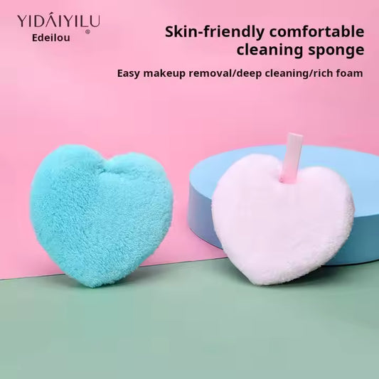Heart-Shaped Facial Sponge – Soft, Reusable, & Lovingly Effective