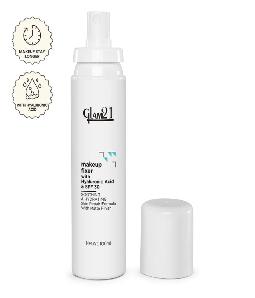 GLAM21 MAKEUP FIXER SPRAY WITH HYALURONIC ACID & SPF 30